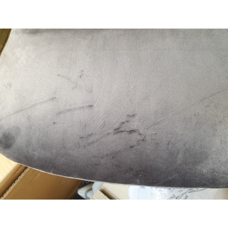 GRADE A2 - Dark Grey Velvet Swivel Recliner Chair with Footstool - Tyra