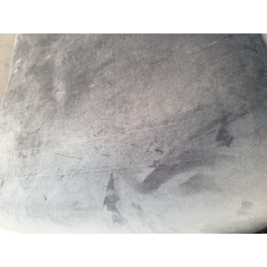 GRADE A2 - Dark Grey Velvet Swivel Recliner Chair with Footstool - Tyra