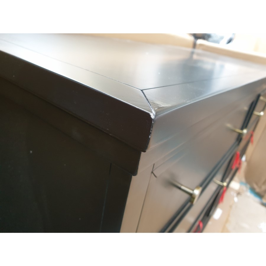 GRADE A2 - Georgia 6 Drawer Wide Chest of Drawers in Black