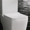 White Square Slim Soft Close Toilet Seat with Quick Release - Voss