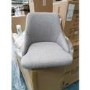GRADE A2 - Silver Grey Woven Fabric Bar Stool with Button Back - Maddy