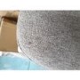 GRADE A2 - Silver Grey Woven Fabric Bar Stool with Button Back - Maddy