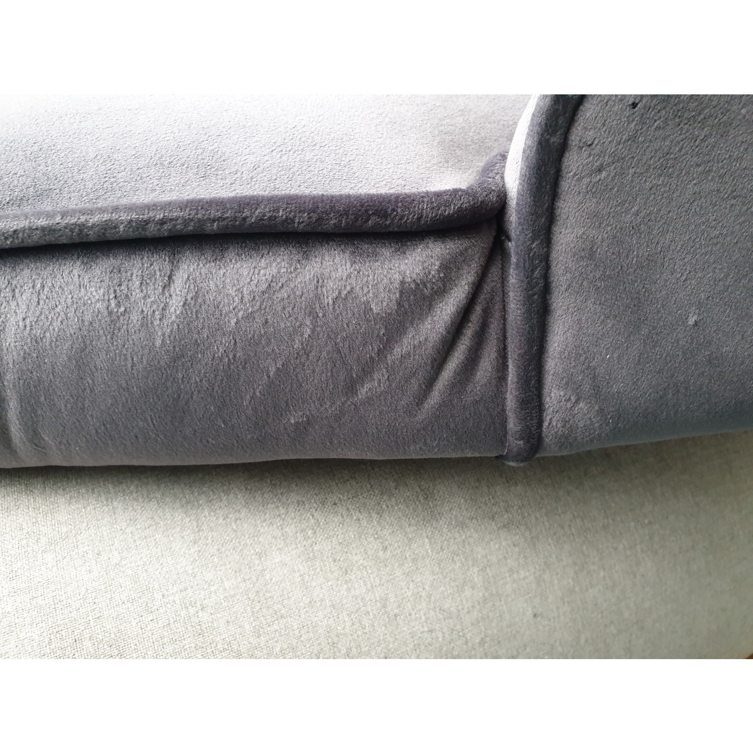 GRADE A2 Pair of Grey Velvet Ribbed Dining Chairs Penelope