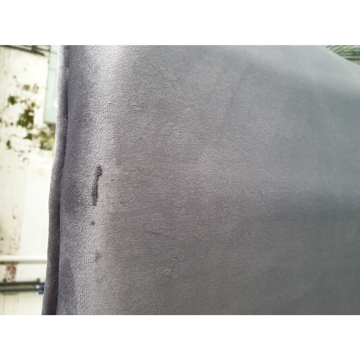 GRADE A2 Pair of Grey Velvet Ribbed Dining Chairs Penelope