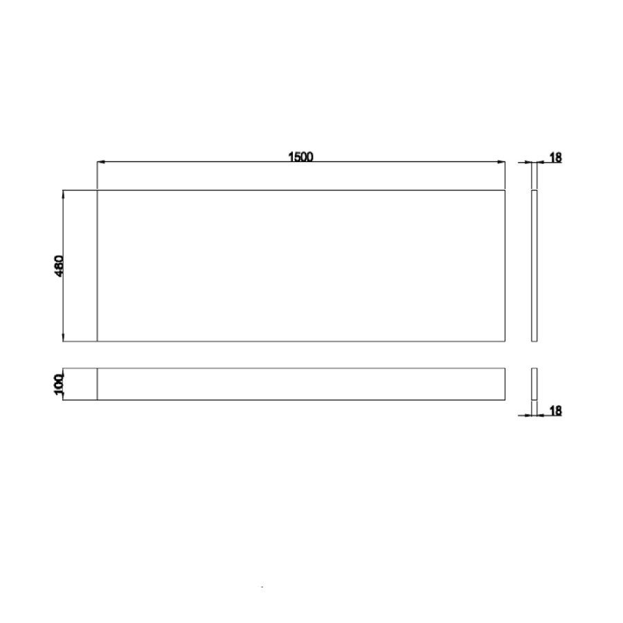 1500mm Wooden Grey Gloss Bath Front Panel - Ashford