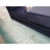 GRADE A2 - Right Hand Facing Navy Blue Velvet Corner Sofa with Bolster Cushions - Seats 3 - Idris