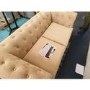 GRADE A2 - 3 Seater Chesterfield Sofa Bed in Beige Velvet - Sleeps 2 - Bronte