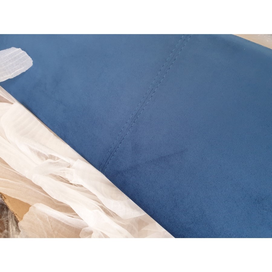 GRADE A2 - Sacha Velvet Day Bed in Navy Blue - Trundle Bed Included
