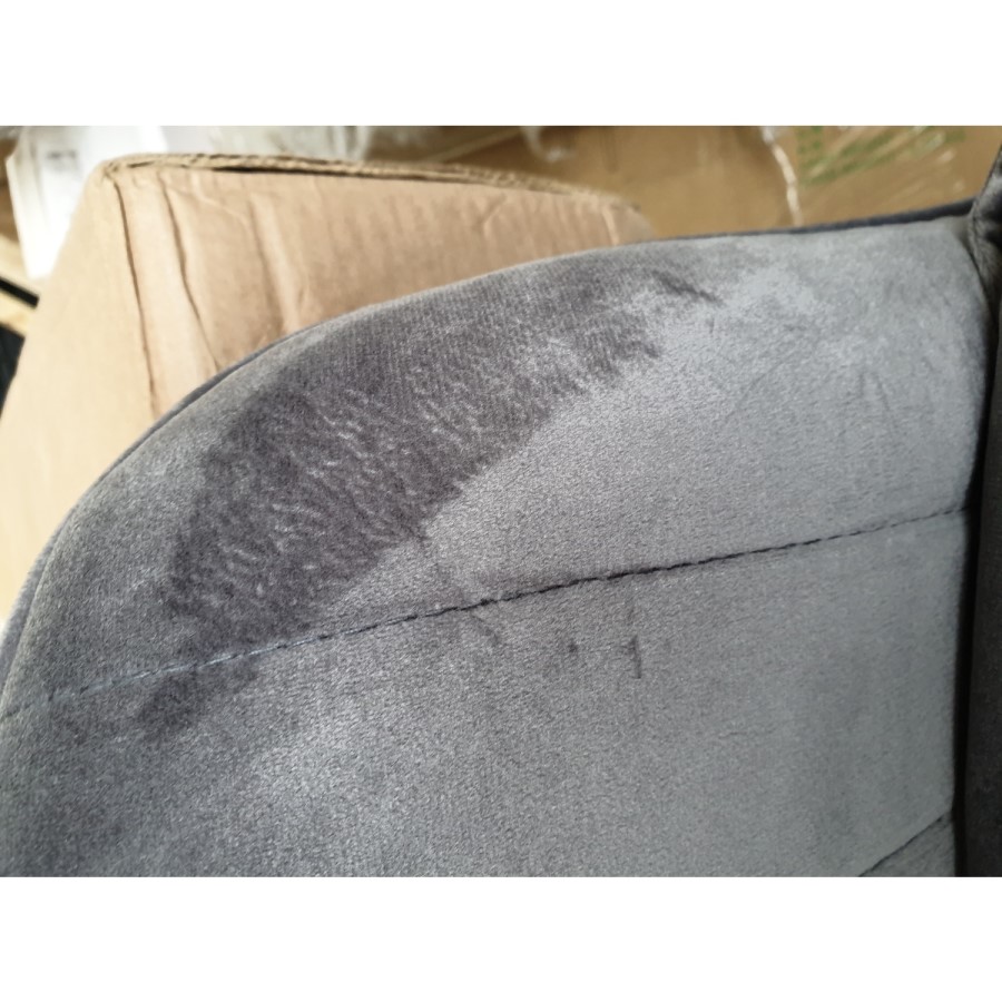 GRADE A2 - Grey Velvet Office Chair - Tub Seat - Logan