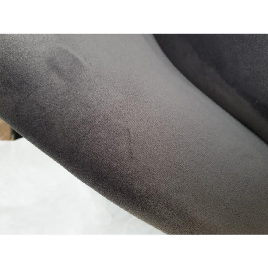 GRADE A2 - Dark Grey Velvet Bar Stool with Button Back & Swivel Base - Jade Boutique