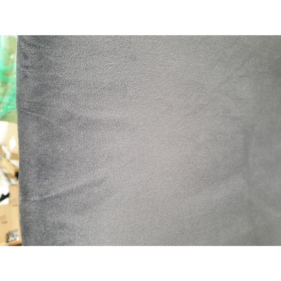 GRADE A2 - Dark Grey Velvet Bar Stool with Button Back & Swivel Base - Jade Boutique