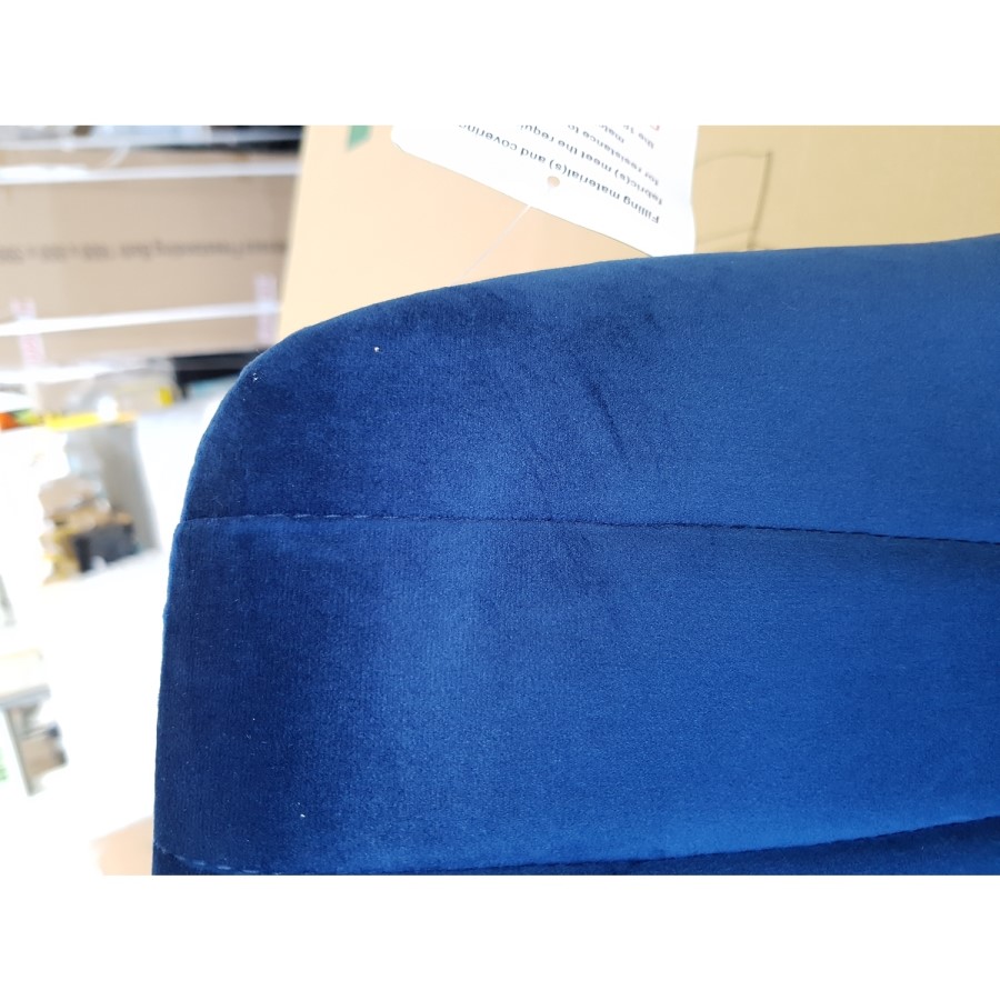 GRADE A2 - Navy Blue Velvet Upholstered Bar Stool - Macie