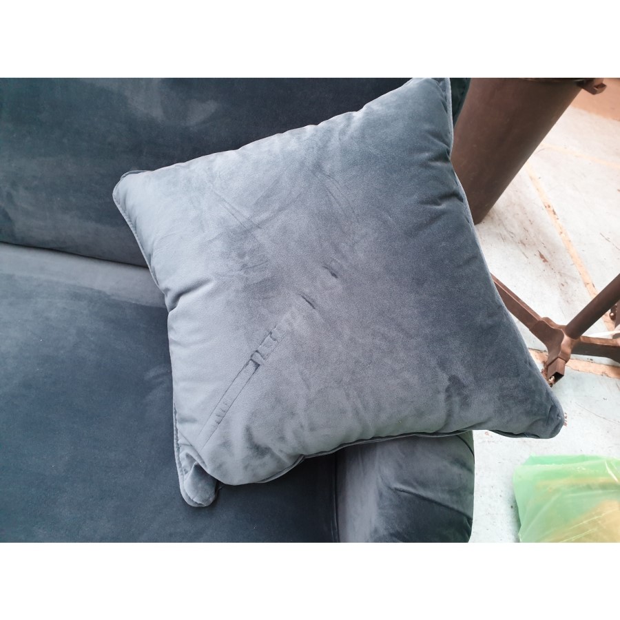 GRADE A2 - Payton Teal Blue Velvet 3 Seater Sofa