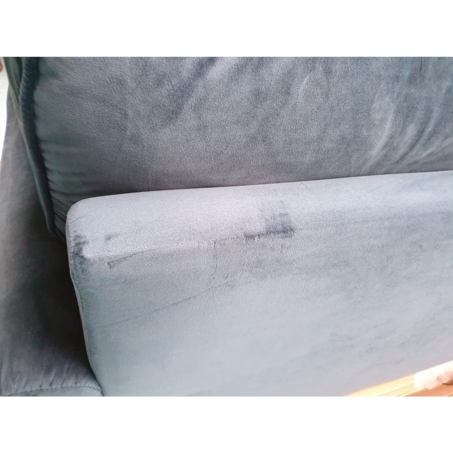 GRADE A2 - Payton Teal Blue Velvet 3 Seater Sofa