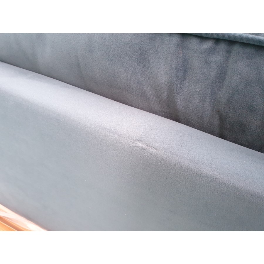 GRADE A2 - Payton Teal Blue Velvet 3 Seater Sofa
