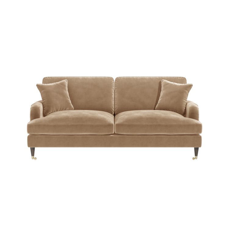 GRADE A2 - Payton Beige Velvet 3 Seater Sofa