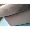 GRADE A2 - Right Hand Facing Corner Sofa Bed in Grey Velvet - Seats 3 - Sutton