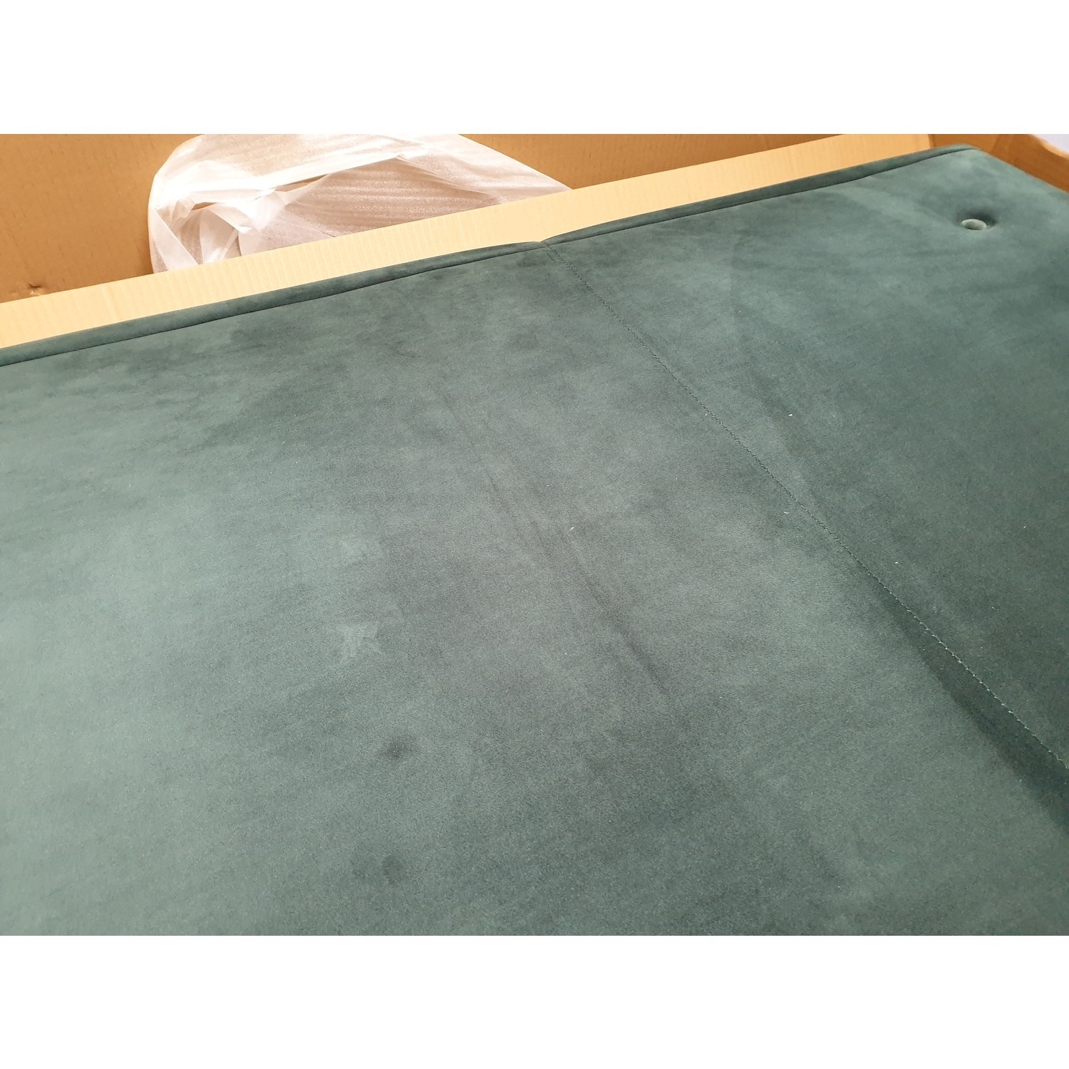 GRADE A2 Single Sofa Bed in Dark Green Velvet with Bolster Cushion Eleni Furniture123