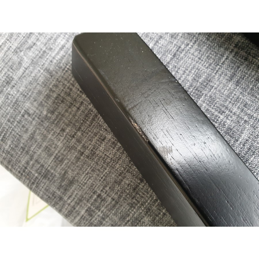 GRADE A2 - Set of 2 Grey Fabric Dining Chairs - New Haven