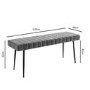 Grey Velvet Dining Bench - Seats 2 - Logan