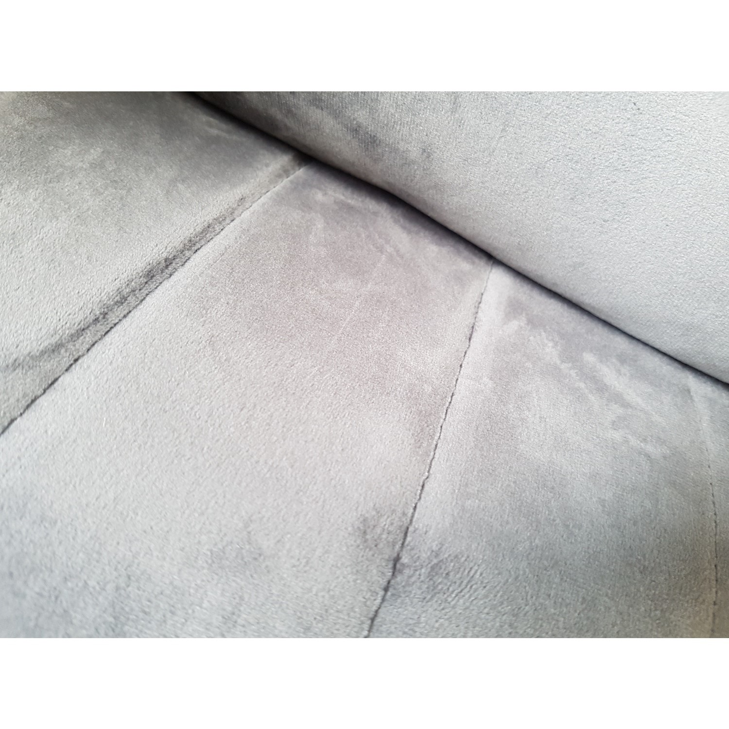 GRADE A2 Grey Velvet Tub Bar Stool with Chrome Legs Logan