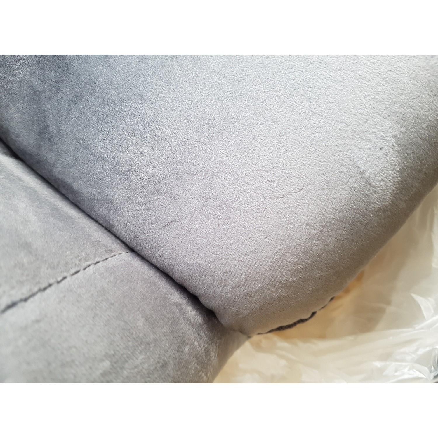 GRADE A2 Grey Velvet Tub Bar Stool with Chrome Legs Logan