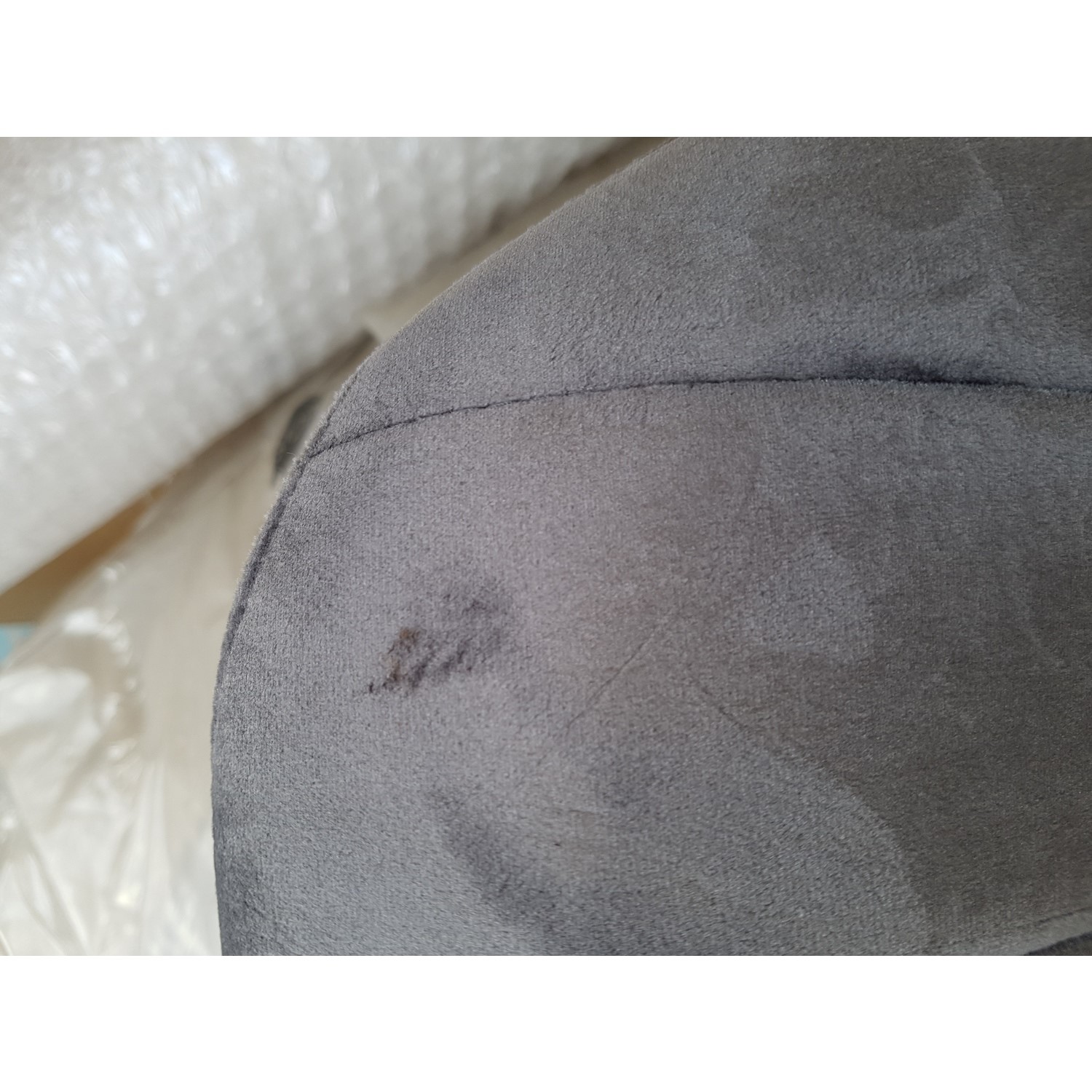 GRADE A2 Grey Velvet Tub Bar Stool with Chrome Legs Logan