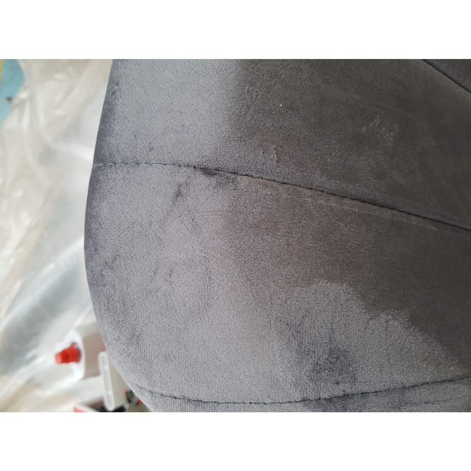 GRADE A2 Grey Velvet Tub Bar Stool with Chrome Legs Logan