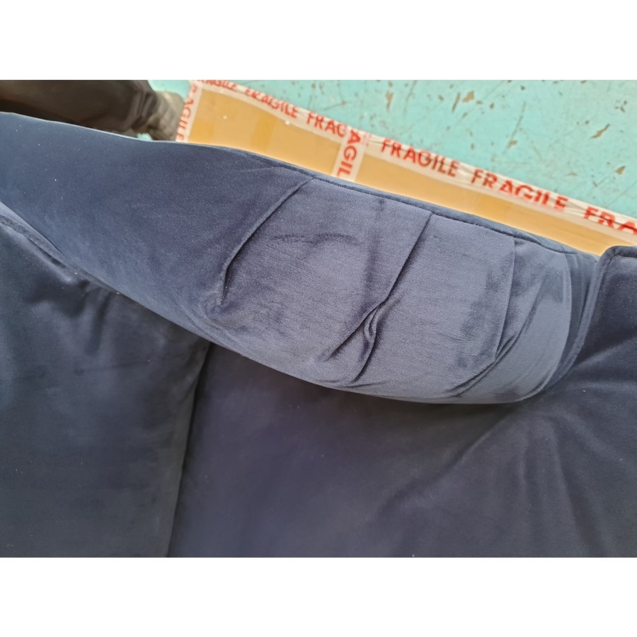 GRADE A2 - Navy Blue Velvet Armchair - Payton