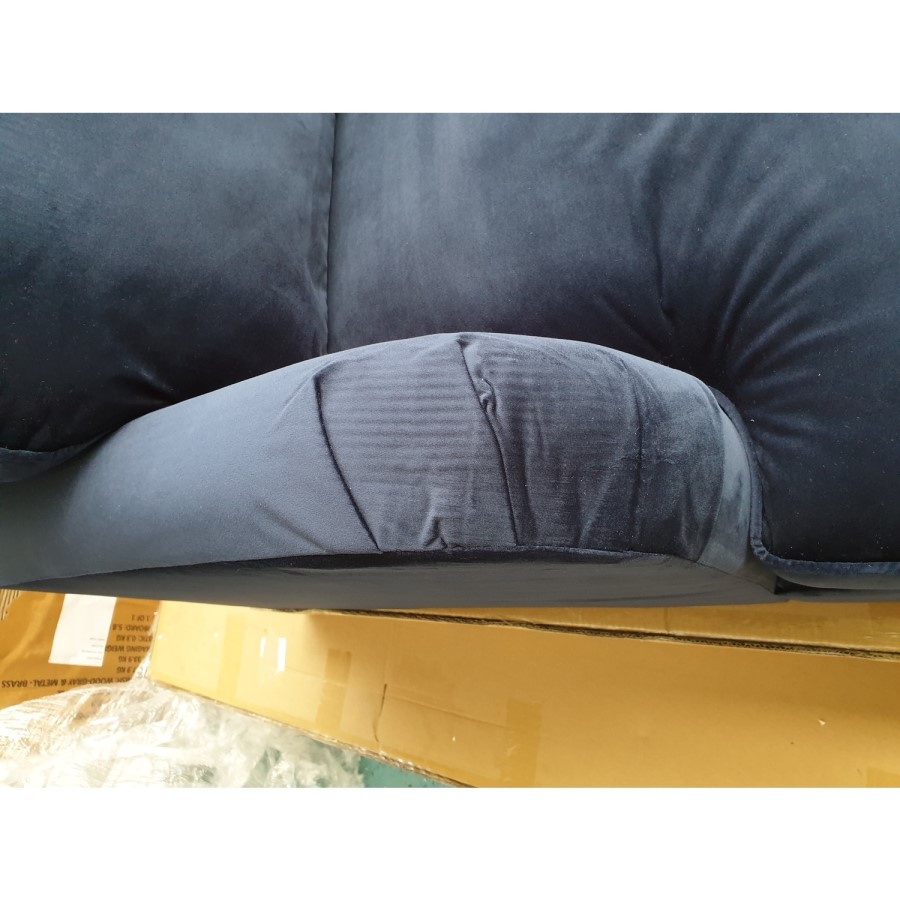 GRADE A2 - Navy Blue Velvet Armchair - Payton