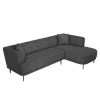 GRADE A2 - Dark Grey Teddy Bear Fabric Corner Sofa - Seats 3 - Teddy