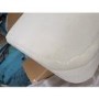 GRADE A2 - Leo Faux Sheepskin Storage Bench in Cream with Natural Legs