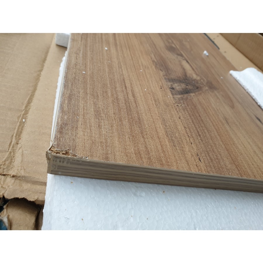 GRADE A2 - Walnut TV Stand With a Metal Frame