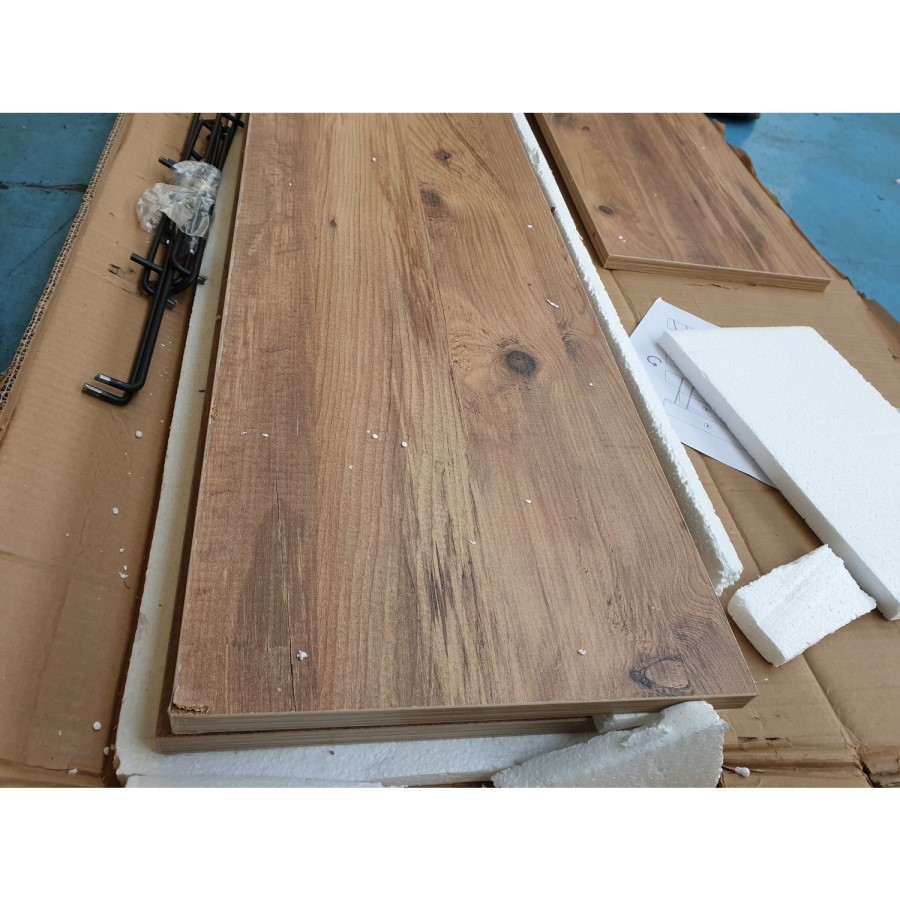 GRADE A2 - Walnut TV Stand With a Metal Frame
