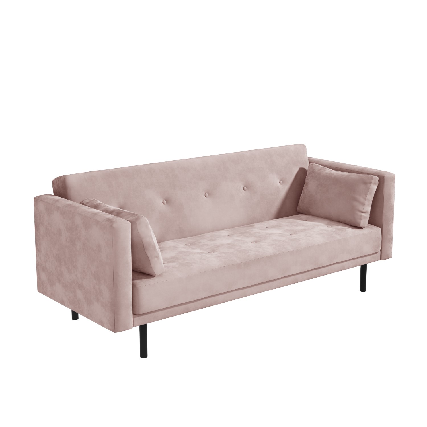Velvet Sofa Bed In Baby Pink With, Soft Pink Sofa Bed