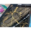 GRADE A2 - Black &amp; Gold Coffee Table - Large Tray - Lux