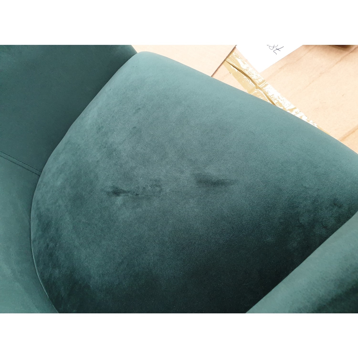 GRADE A2 Green Velvet Office Swivel Chair with Gold Base Marley