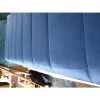 GRADE A2 - Safina Striped Top Ottoman Storage Bench in Navy Blue Velvet