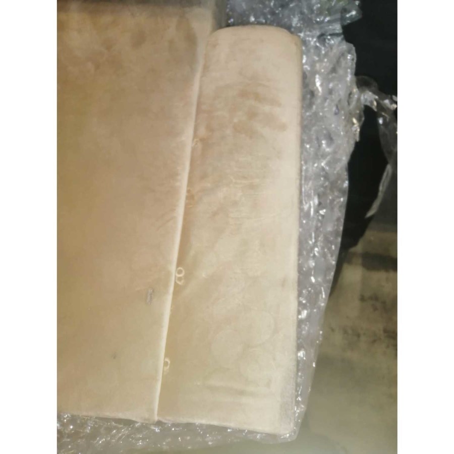 GRADE A2 - Payton Beige Velvet 3 Seater Sofa