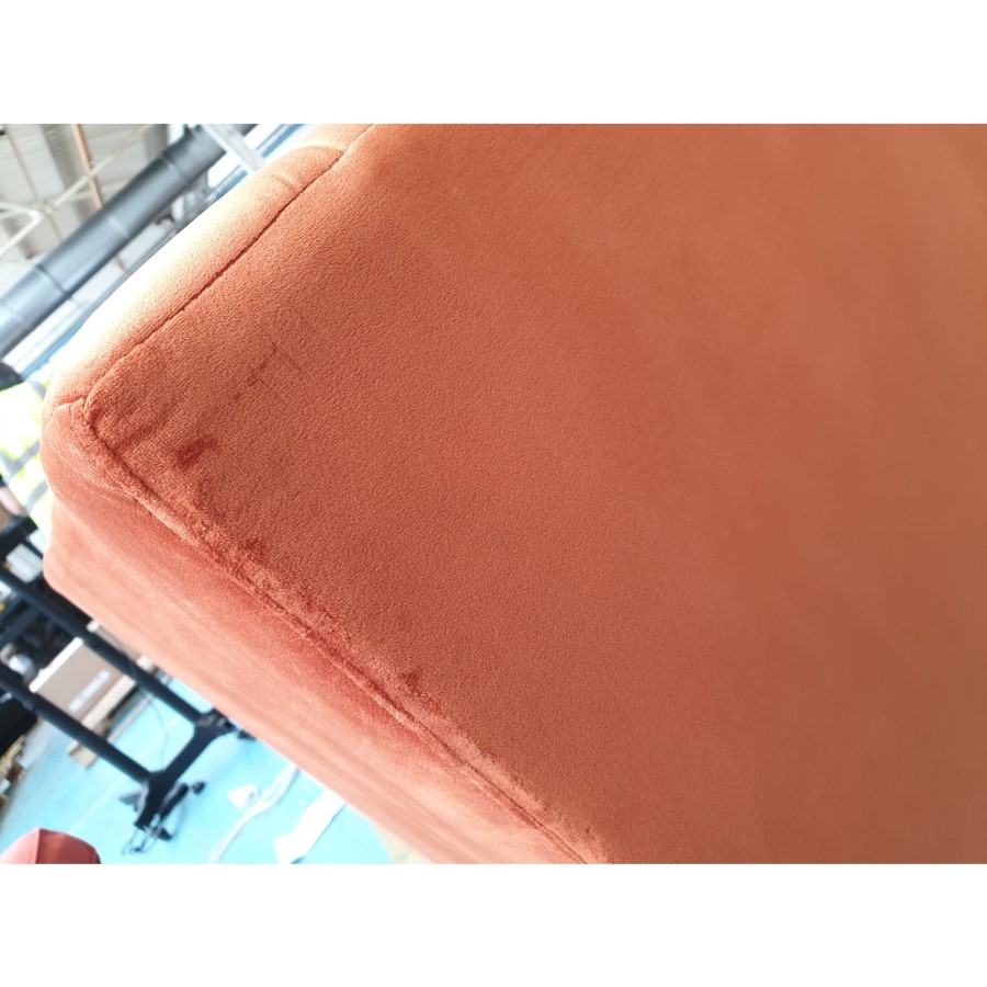 GRADE A2 - Square Velvet Armchair in Orange & Gold - Ivy
