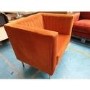GRADE A2 - Square Velvet Armchair in Orange & Gold - Ivy