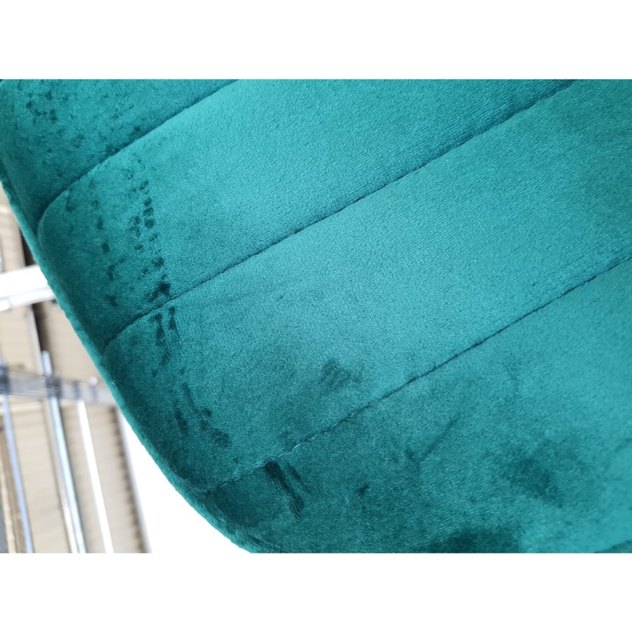 GRADE A2 - Set of 2 Green Velvet Dining Chairs with Gold Legs - Lara