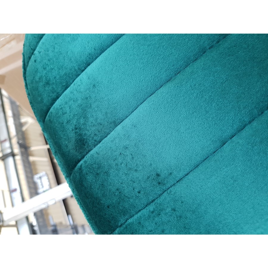 GRADE A2 - Set of 2 Green Velvet Dining Chairs with Gold Legs - Lara
