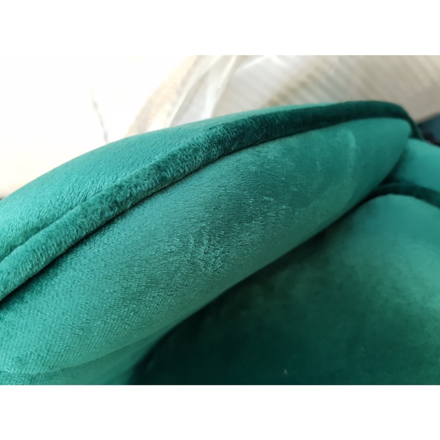 GRADE A2 - Set of 2 Green Velvet Dining Chairs with Gold Legs - Lara