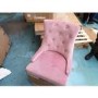 GRADE A2 - Kaylee Pink Velvet Dining Chairs with Oak Legs- Set of 2