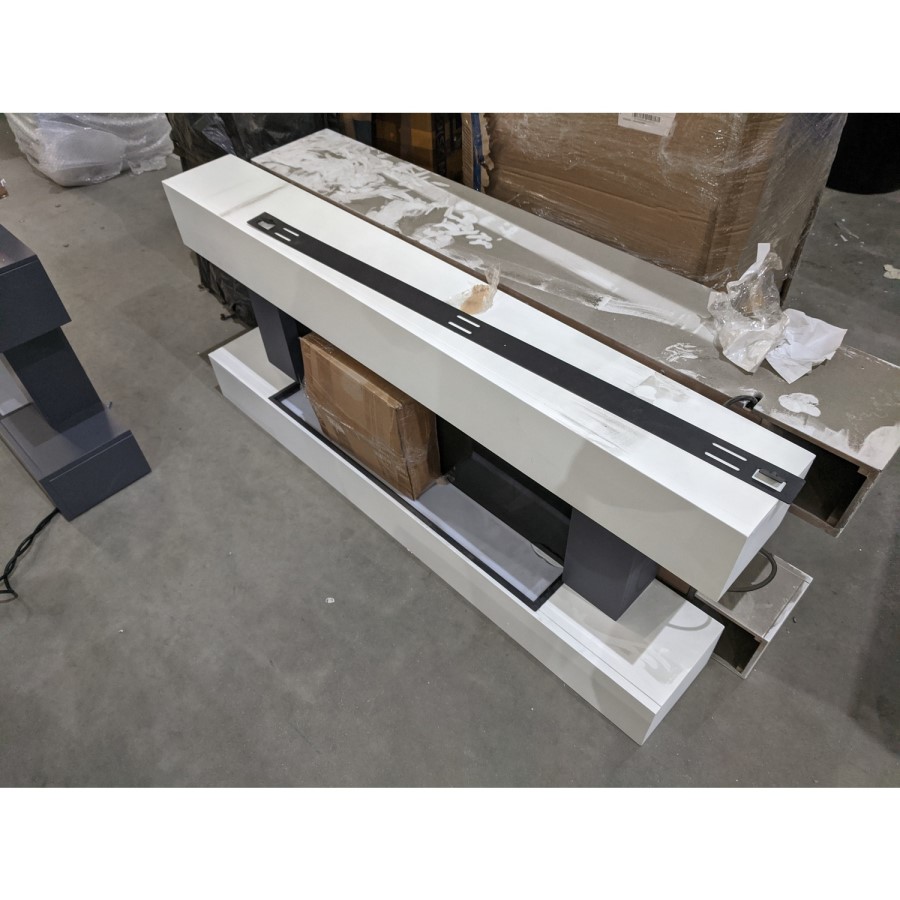 GRADE A2 - White Wall Mounted Electric Fireplace Suite with LED Lights - Amberglo