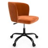 Orange Velvet Pleated Swivel Office Chair - Holly