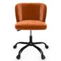 Orange Velvet Pleated Swivel Office Chair - Holly