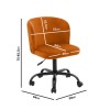 GRADE A2 - Orange Velvet Office Chair with Swivel Base and Pleated Detail - Holly