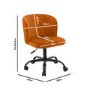 Orange Velvet Pleated Swivel Office Chair - Holly